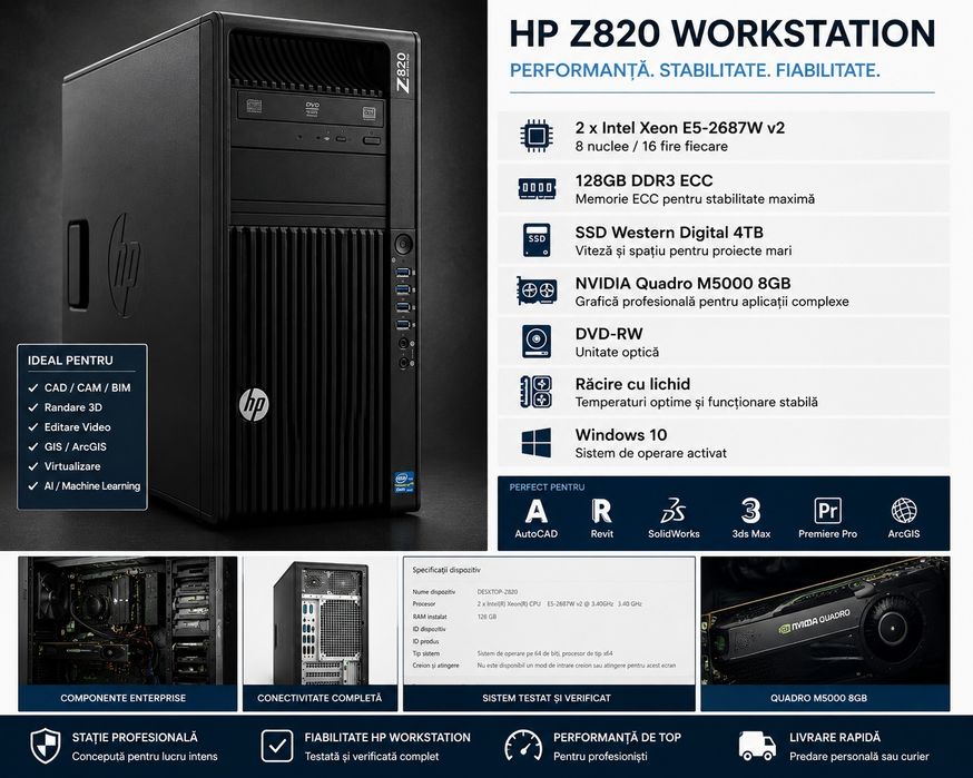 HP Z440 Workstation | Xeon E5-2697 v4 | 64GB ECC | Quadro M5000 8GB | SSD 1TB
