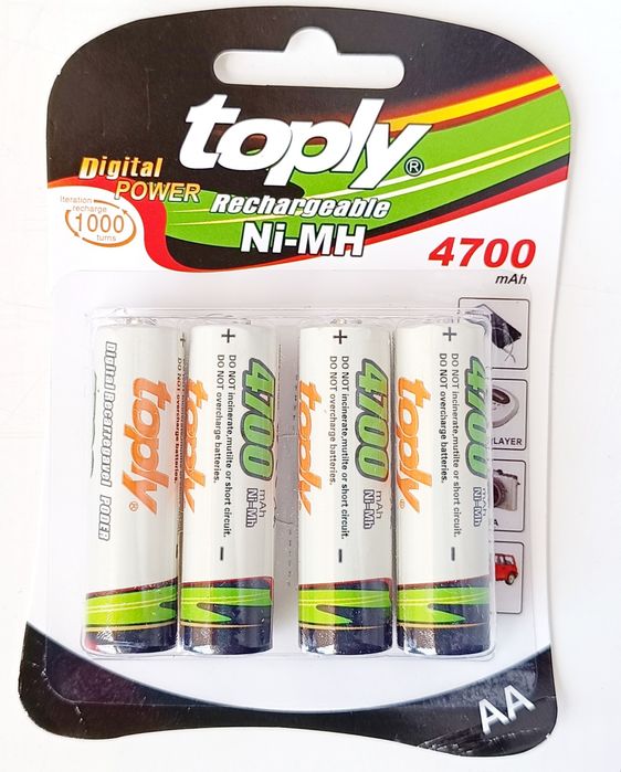 Акумулаторна батерия АА 4700 mah TOPLY и ААА 2700 mah