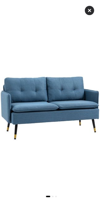 Vând Canapea, Homcom, Textil/Otel, 139x68x80cm, Albastru