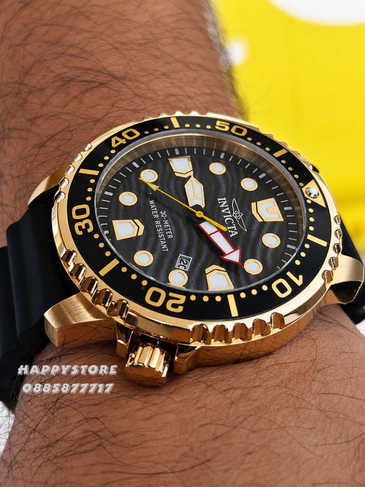 INVICTA Abyss black/gold 48 mm, Инвикта нов мъжки часовник