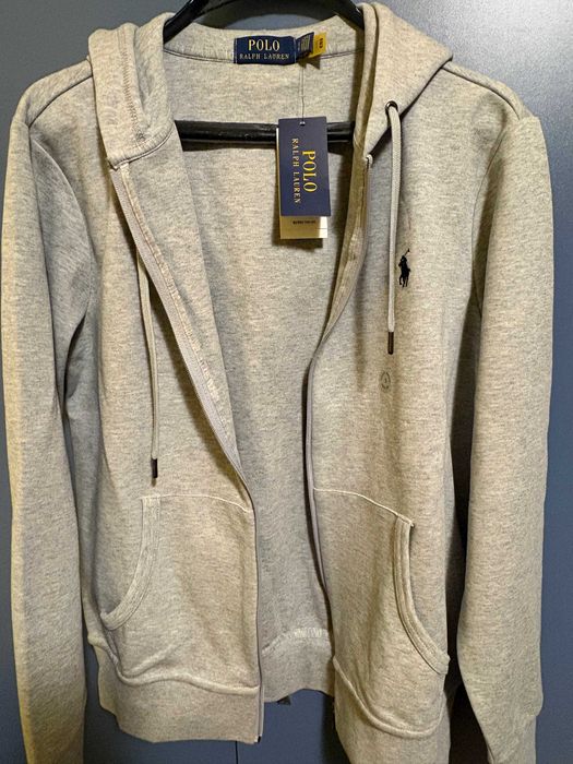 Polo Ralph Lauren сив суичър с цип и качулка