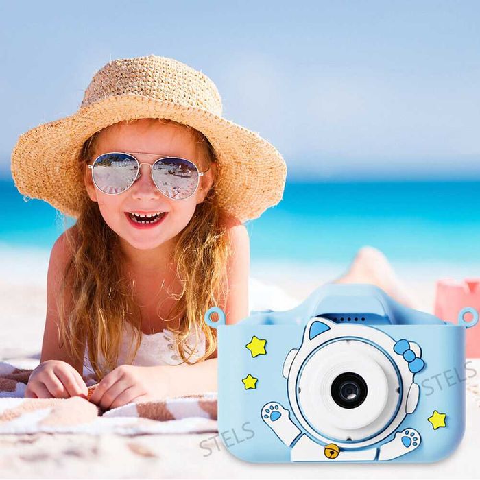 Детски фотоапарат STELS X300 + 16GB карта, Селфи, Full HD, Игри