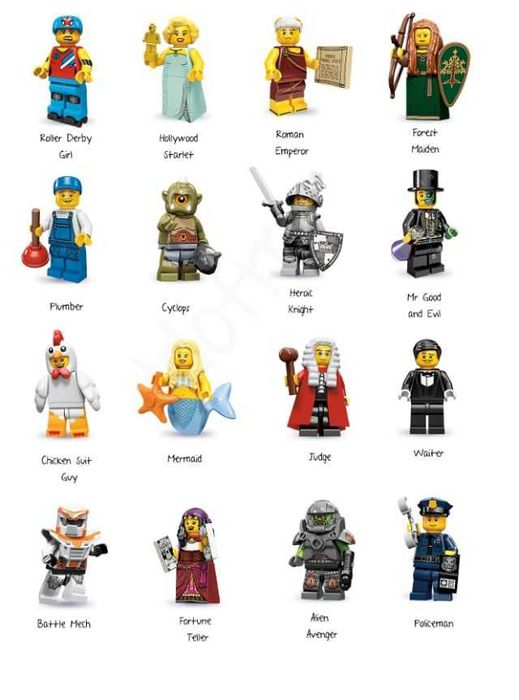 Лего минифигурки серия 1-11 Lego minifigures series