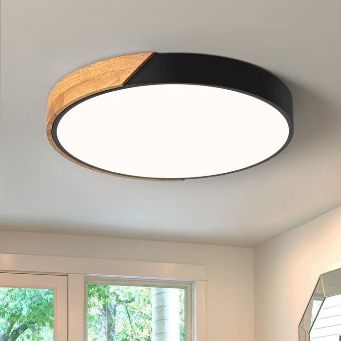Lampa LED de Tavan Modernă Neagră 40 cm