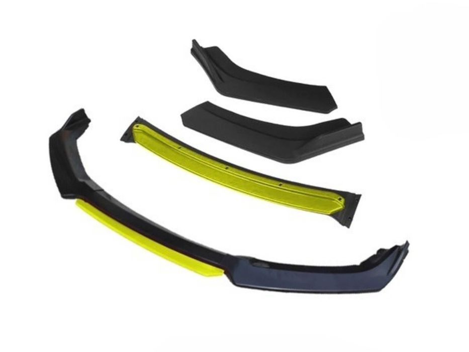 Универсален Аеро Лип Спойлер, Карбон/Сиво, Жълто, Синьо, 4 части