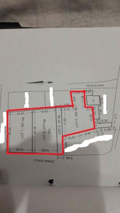 Teren intravilan,1211mp,desch generoasa 32,5m la str Teilor.pret 125€/