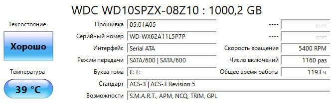 Hdd 1TB 2.5 SATA