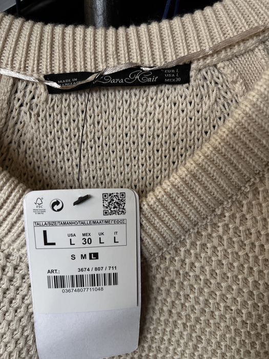 Set pulover si camasa Zara dama L  noi