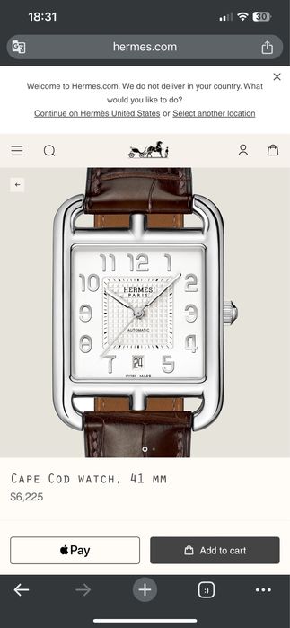 Vand ceas Hermes Cape Cod ca nou //