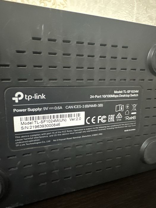 Switch на 24 порта tp link tl sf1024m