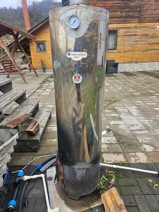 Boiler inox 120 litri cu soba