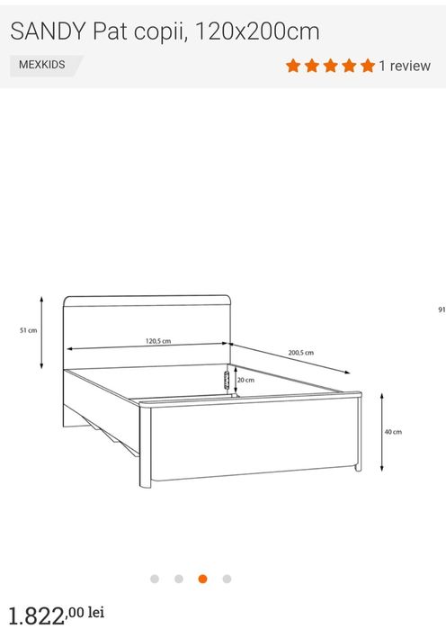 Vând pat 120x200 Mobexpert+saltea+somiera