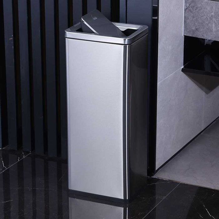 Мусорное ведро 30 литров с поворотной крышкой, нержавеющая сталь