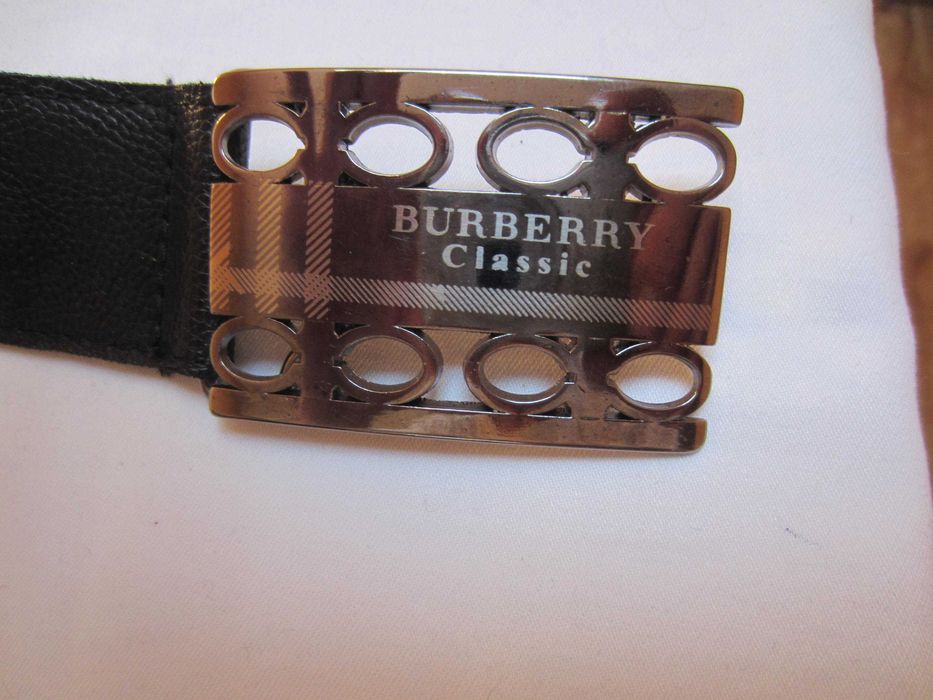 Curea dama Burberry, Lungime 100cm, piele si textil,  stare f.buna