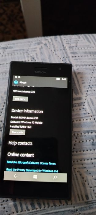Nokia Lumia 735 Windows 10