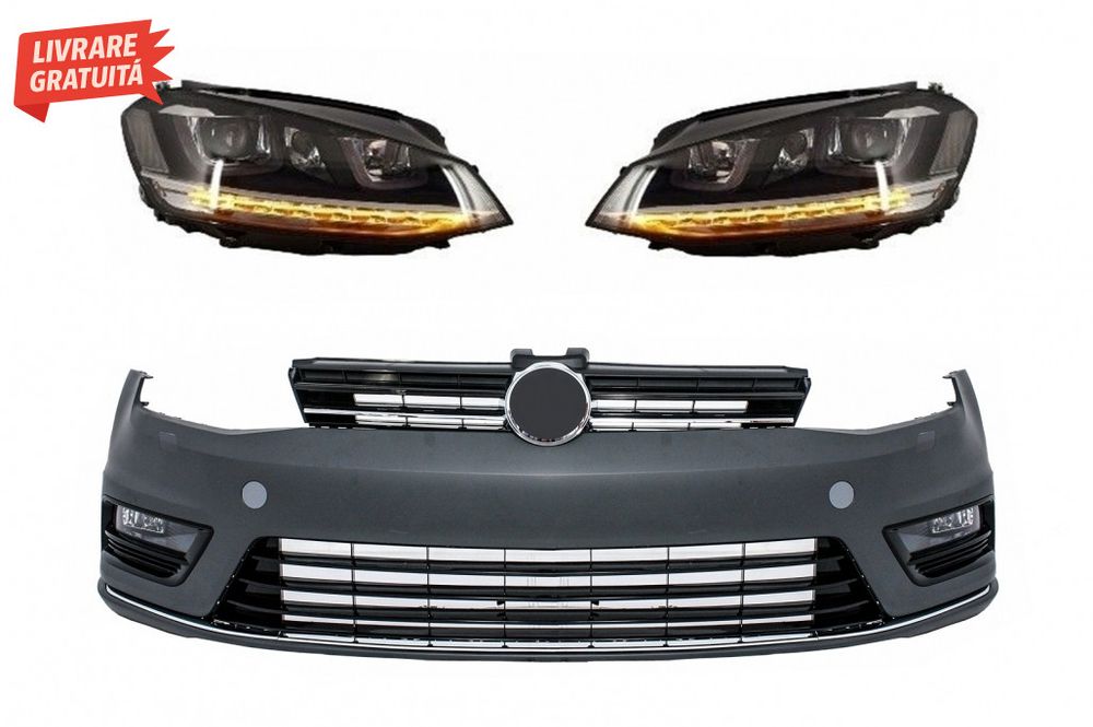 Bara Fata  VW Golf VII 7 (2013-2017) Rline Look cu Faruri 3D LED cu Se
