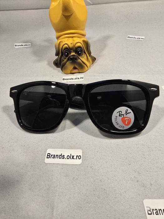 Ochelari de soare polarizati Ray-Ban Wayfarer 2140, rama lucioasa, lentila verde