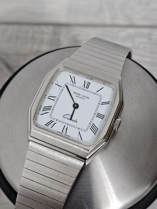 Ceas Favre Leuba Geneve Tank Quartz 1980 Vintage de colectie Rar
