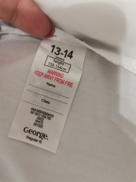 Бяла риза униформа СУЕЕ размер 13 -  14 - 15 год 158 - 164 170см