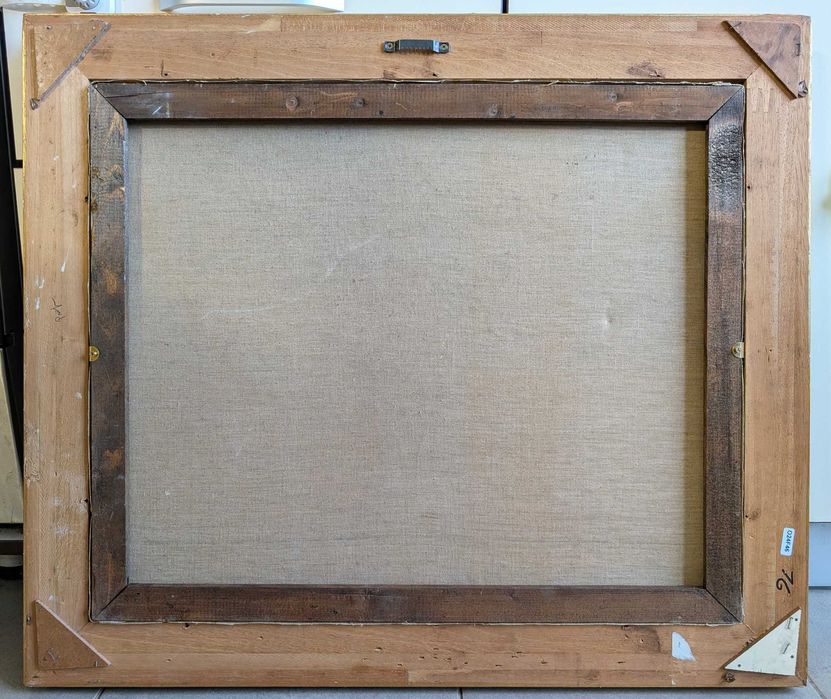 Pictura in ulei pe panza, natura statica cu flori, 63x73x5 cm