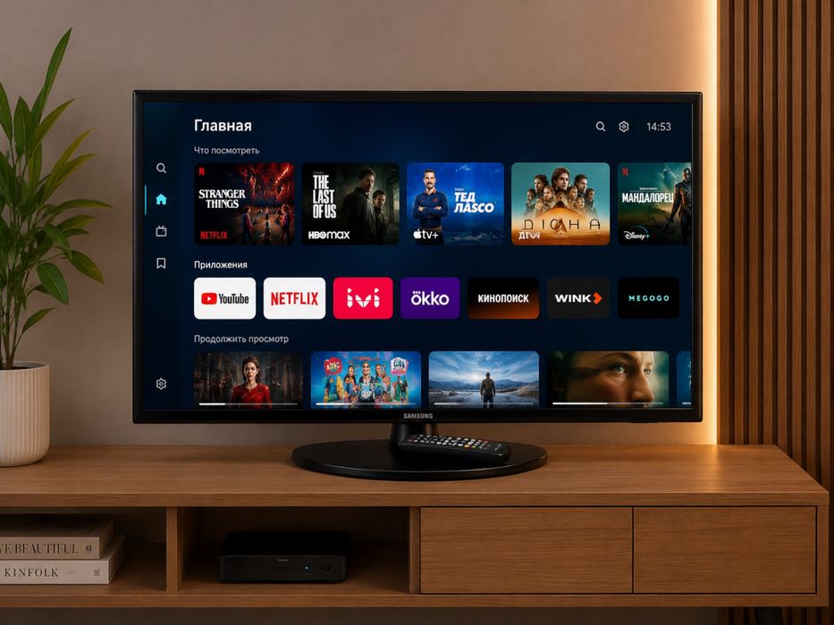 televizor samsung телевизор самсунг оригинал с smart приставкой тв box