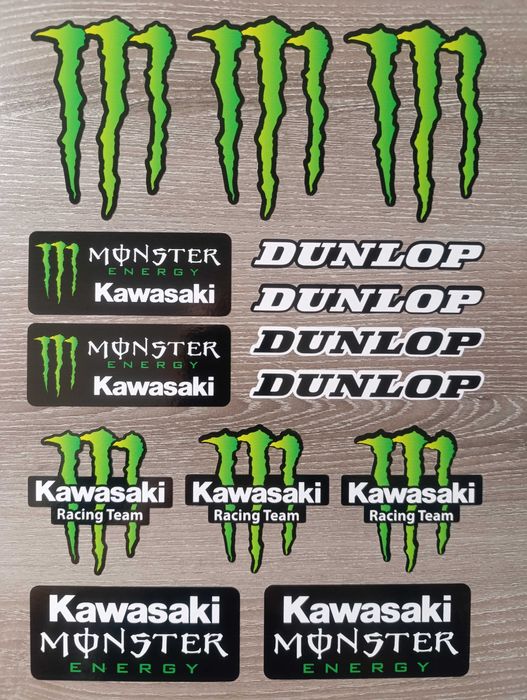Стикери Монстър Дънлоп Кавазаки Dunlop Monster Kawasaki Stickers 14 бр