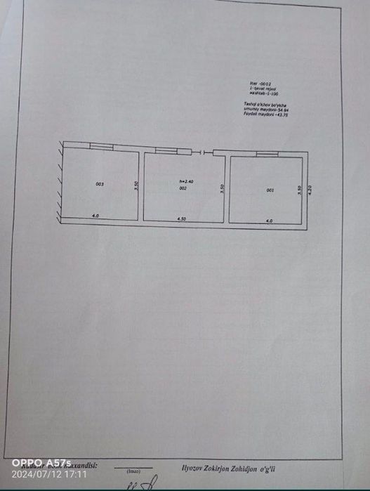 Уртасаройда уртасарой куча 67 мактаб ёнида срочний  Уй сотилади ховли