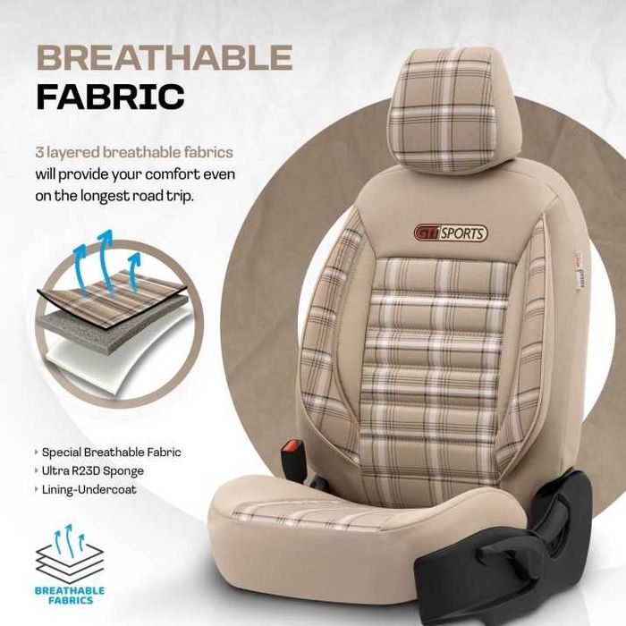 К-т Луксозна Тапицерия Automat-OTOM, Бежова с бежов шев, TORO Design