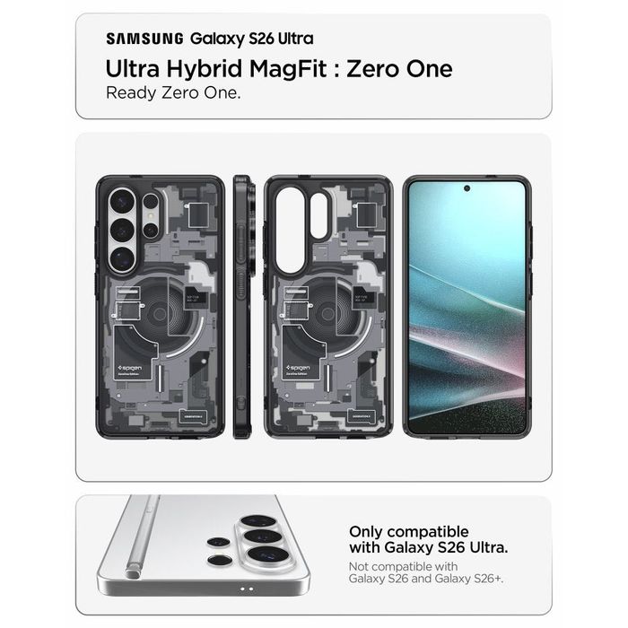 Прозрачен Кейс Spigen Ultra Hybrid Mag Zero One с MagSafe за Galaxy S26 Ultra