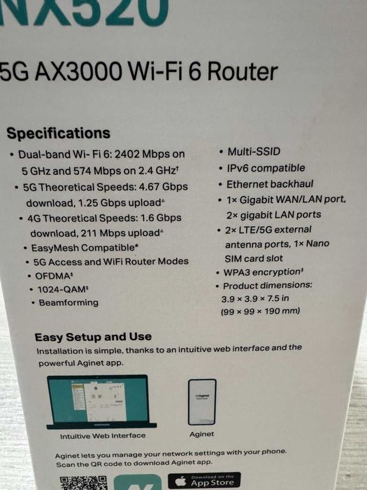 Рутер 5G Wi-Fi 6 TP-Link NX520 (към А1)