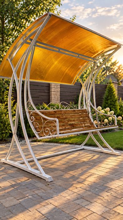 Качели ручной работы очень качественные в белом цвете
