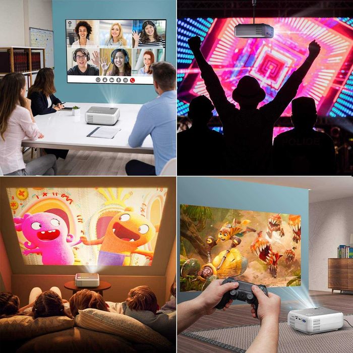 Videoproiector Wifi, 6500 Lumeni, Full HD, portabil, pana la 300 inch