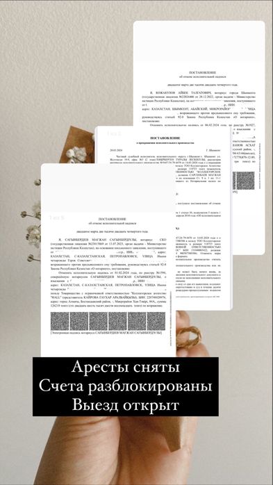 Сниму арест со счетов /открою выезд