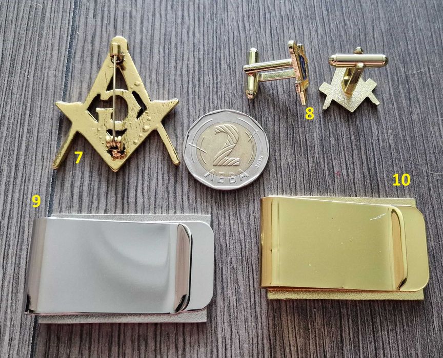 Значки монети Масони ръкавели токени щипка за пари и други