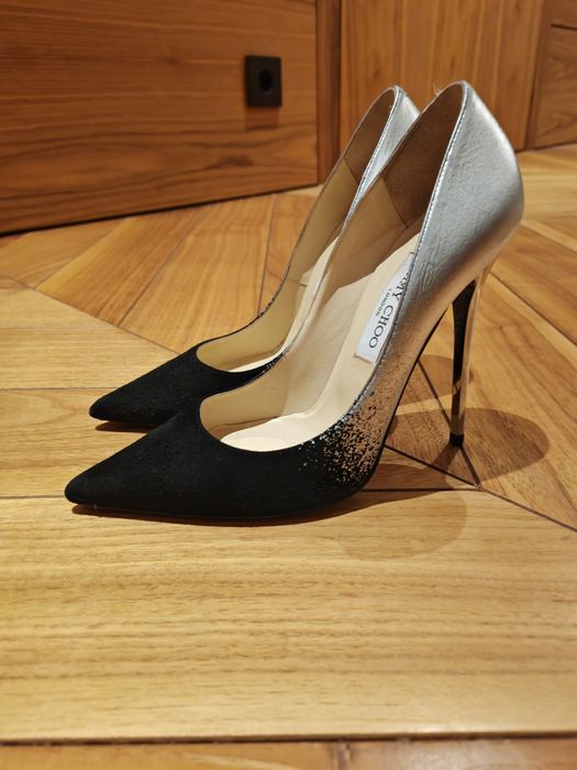 Scarpin Jimmy Choo Degrade Preto com Prata