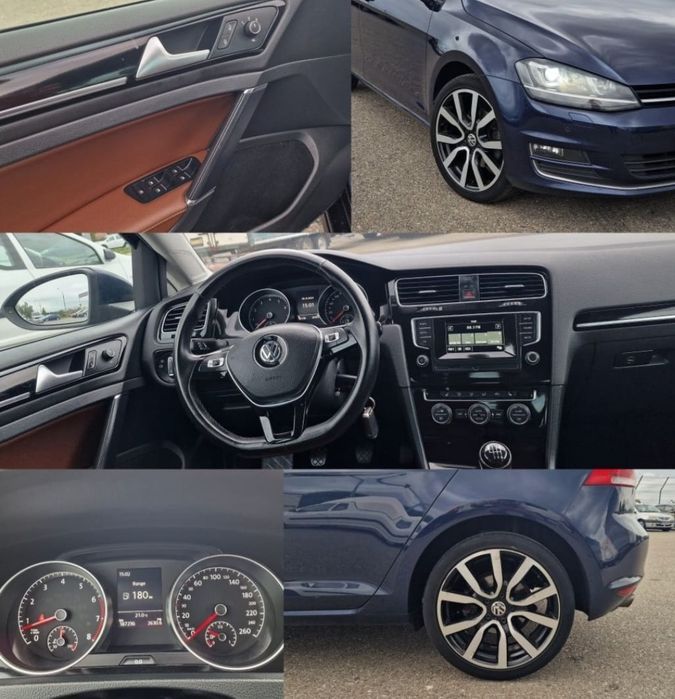 Vw Golf 7 Highline / Piele Maro/ Bixenon / Senzori / Jante Bicolore Gti / Facturi de la 0 Km