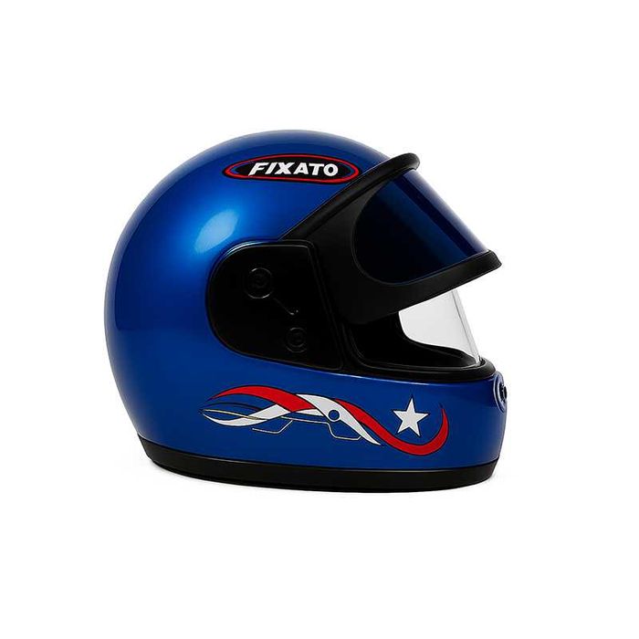 Casca Moto/Scuter/ATV, viziera dubla, marime universala, Albastru