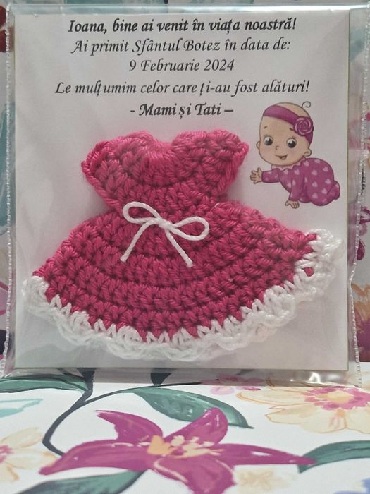 Marturii botez handmade crosetate