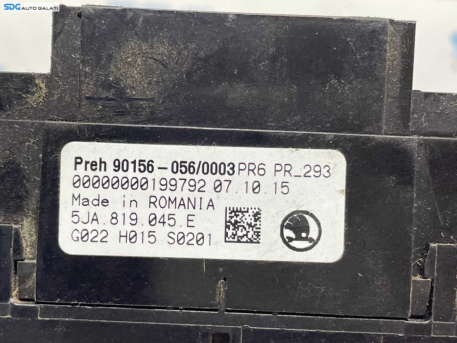Panou Unitate Comanda AC Aer Conditionat Clima Climatronic Skoda Rapid 2013 - 2022 Cod 5JA819045E [L2874]