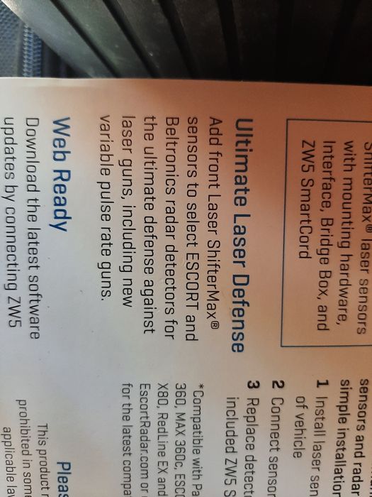 Escort ZW5 wireless + escort 360 max анти радар и радар детектор