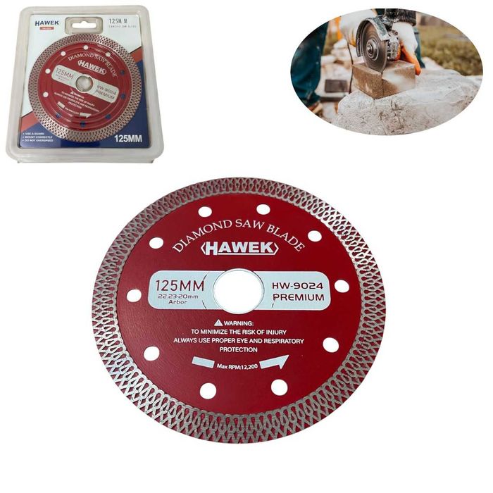 Диамантен диск HAWEK PREMIUM 125 мм, сухо и мокро рязане, 125x22.23 мм