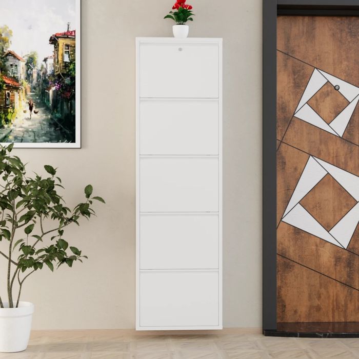 Метален стенен стелаж за обувки с ключ