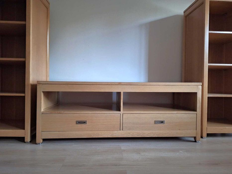 Set Mobila Living Mobexpert, lemn masiv, furnir stejar.