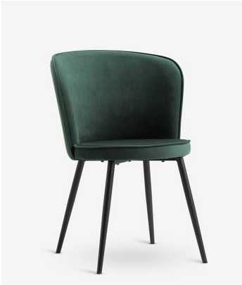 Кухненски стол RISSKOV тъмнозелено кадифе
