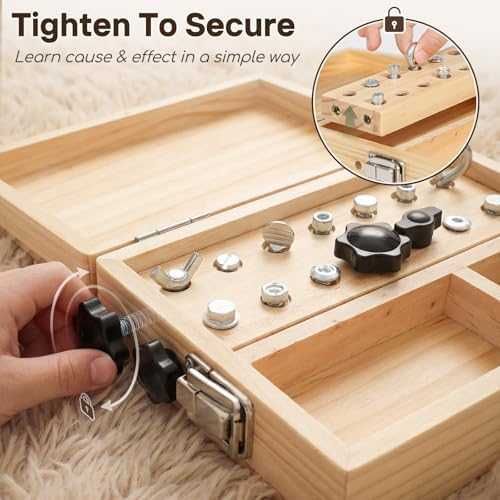 Нова Детска образователна дървена Монтесори играчка с отвертки ключалки и ключове