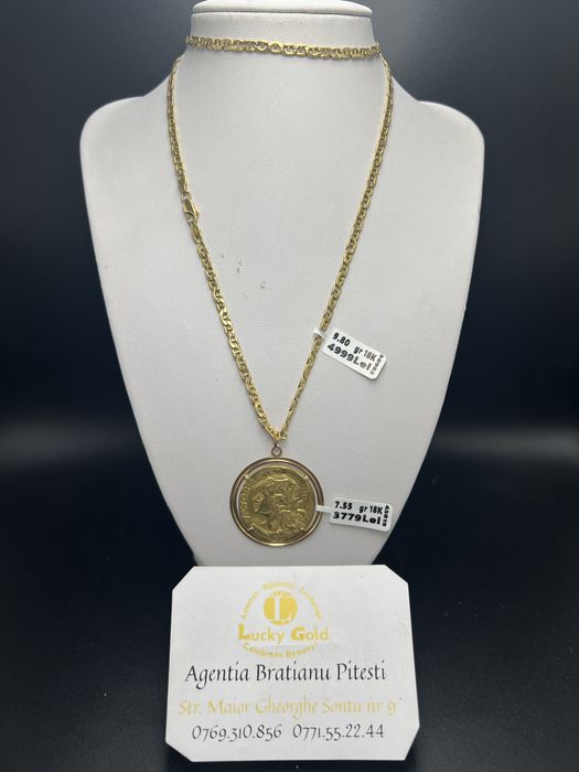 Lant si pandantiv Aur18k 9.80gr lung 68cm 7.55gr cod prod15586cod15796