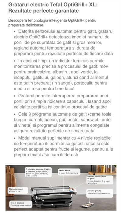 Grătar electric Tefal Optigrill + XL