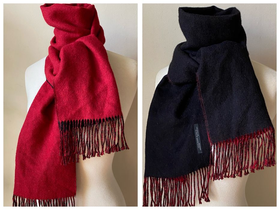 Червен шал от кашмир, коприна, пашмина/ различни видове