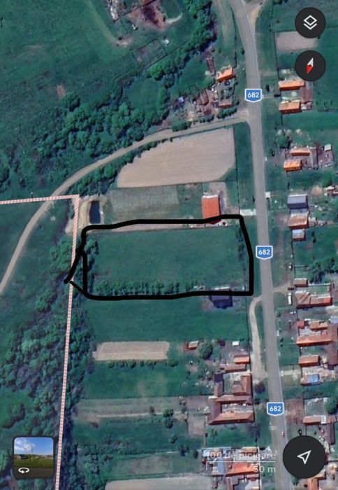 Teren intravilan 5200 m²  Dorgoș, Arad acces DJ682, curent lângă teren