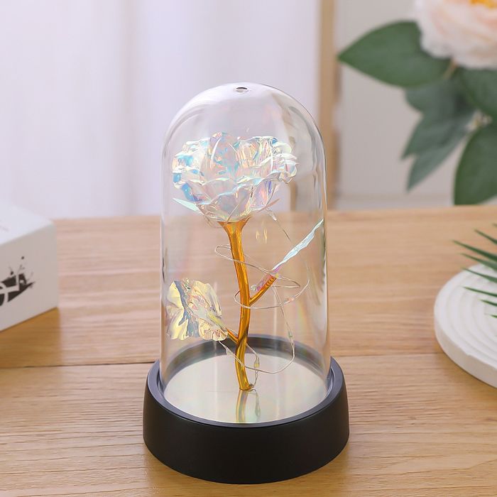 Светильник роза в колбе